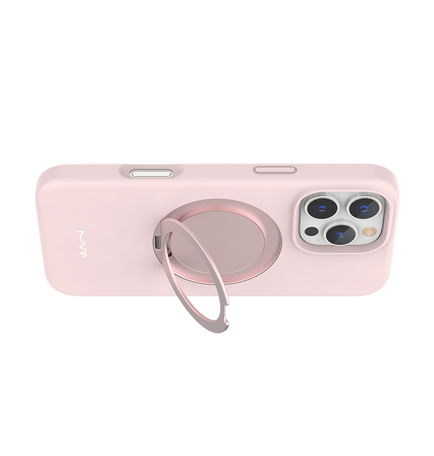 iPhone 16 Pro Case - Pink Sand | MVR Liquid Silicone Stand Cover, Soft - Touch, Adjustable Kickstand - Image 4