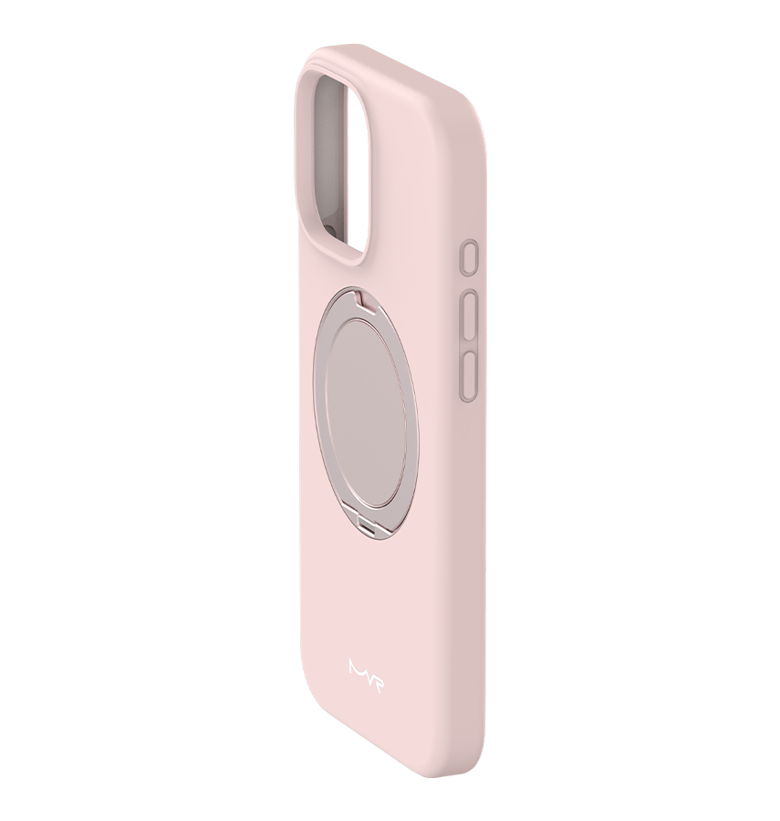 iPhone 16 Pro Case - Pink Sand | MVR Liquid Silicone Stand Cover, Soft - Touch, Adjustable Kickstand - Image 3