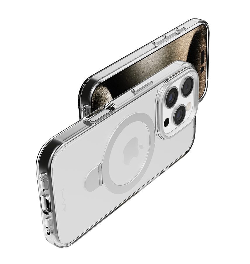 iPhone 16 Pro MVR Stellar Stand Case - Silver | Kickstand Protective Back Cover - Image 3