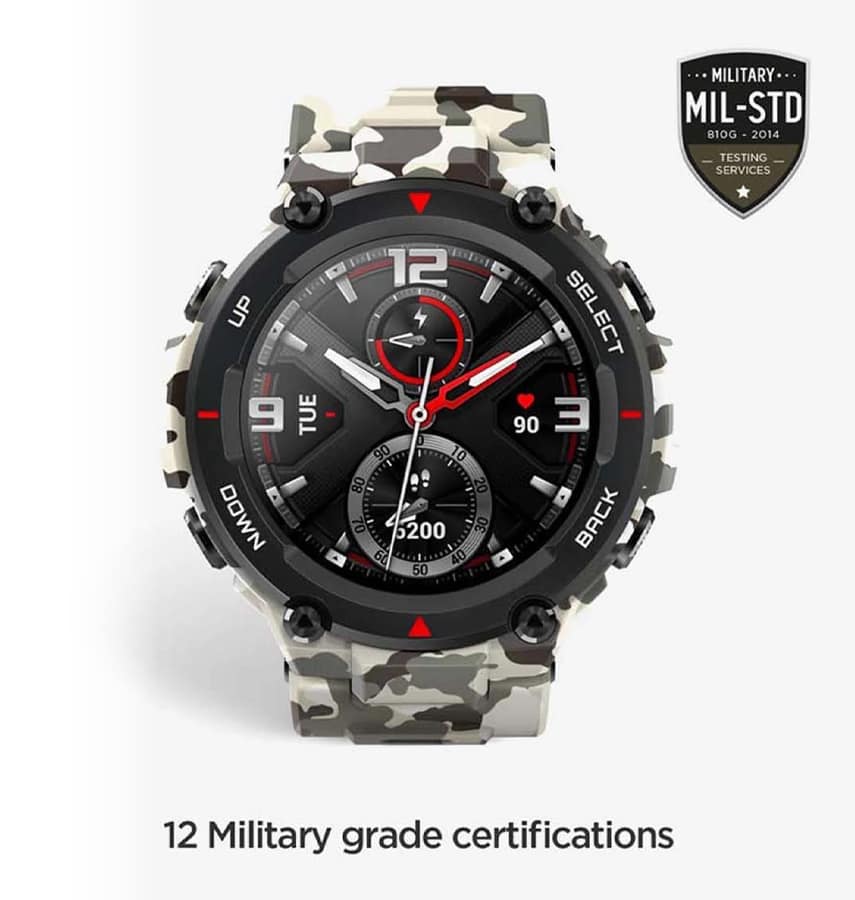 Amazfit T - Rex Camo Green Band - Rugged Silicone, Military - Grade Durability, Quick - Release Strap - Image 3