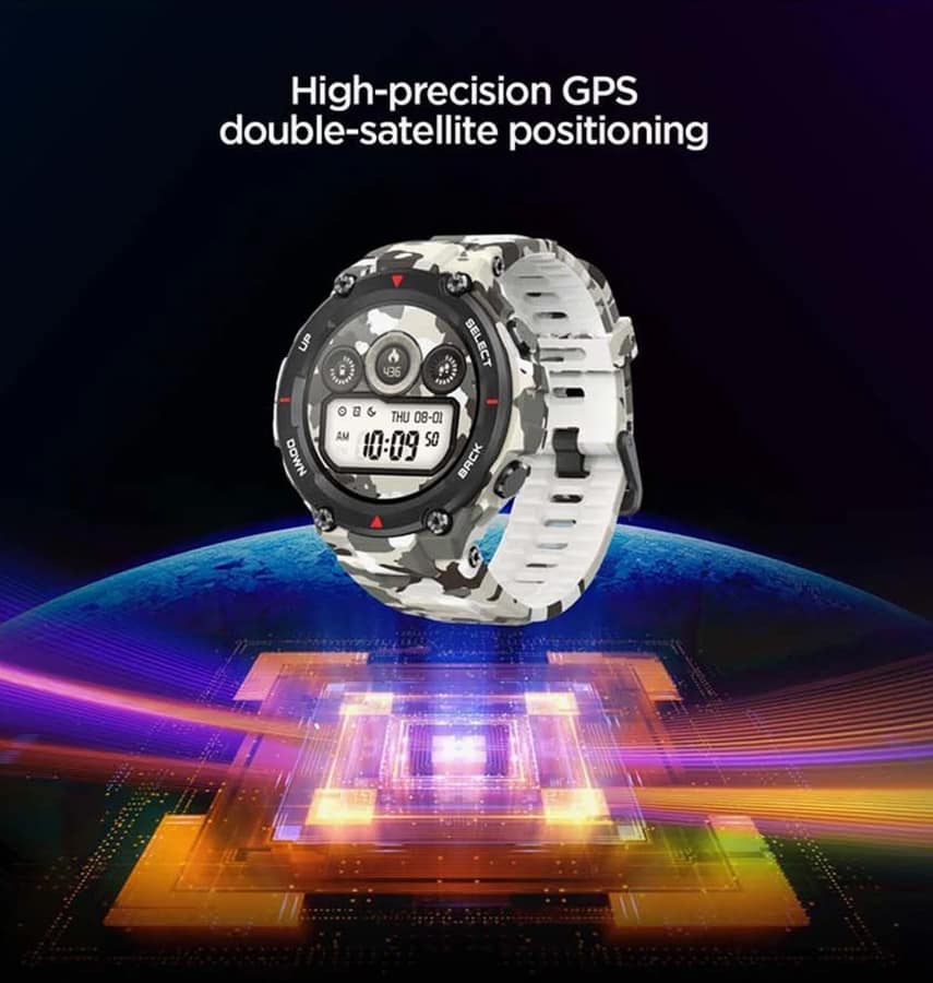 Amazfit T - Rex Camo Green Band - Rugged Silicone, Military - Grade Durability, Quick - Release Strap - Image 5