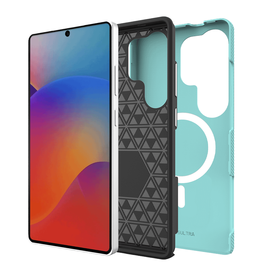 Samsung Galaxy S25 Ultra MagSafe Case - Mint | Triangle Texture Rugged Shockproof Cover - Image 2