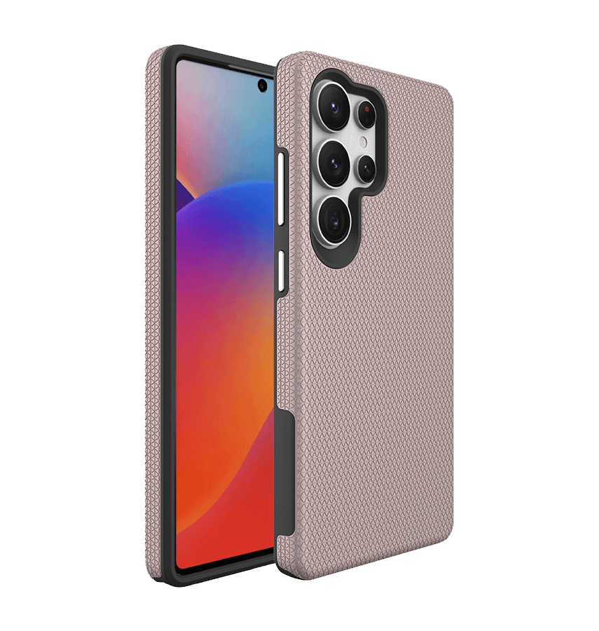 Samsung Galaxy S25 Ultra MagSafe Case - Rose Gold | Triangle Texture Rugged Shockproof Cover - Image 3