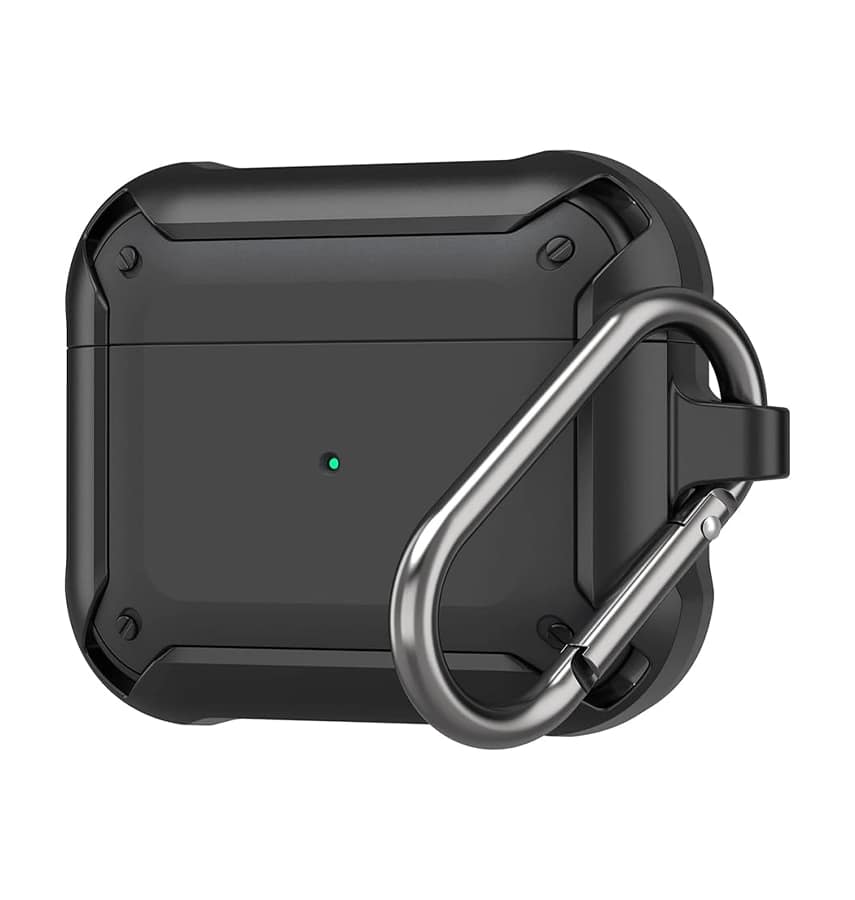 AirPods 3rd Generation Shock-Absorbing Protective Aluminium Case - Black/Black