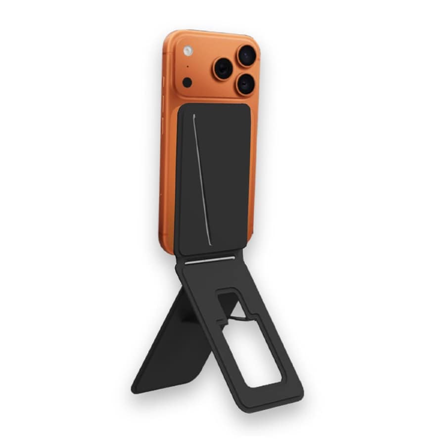 leather magsafe tripod wallet black