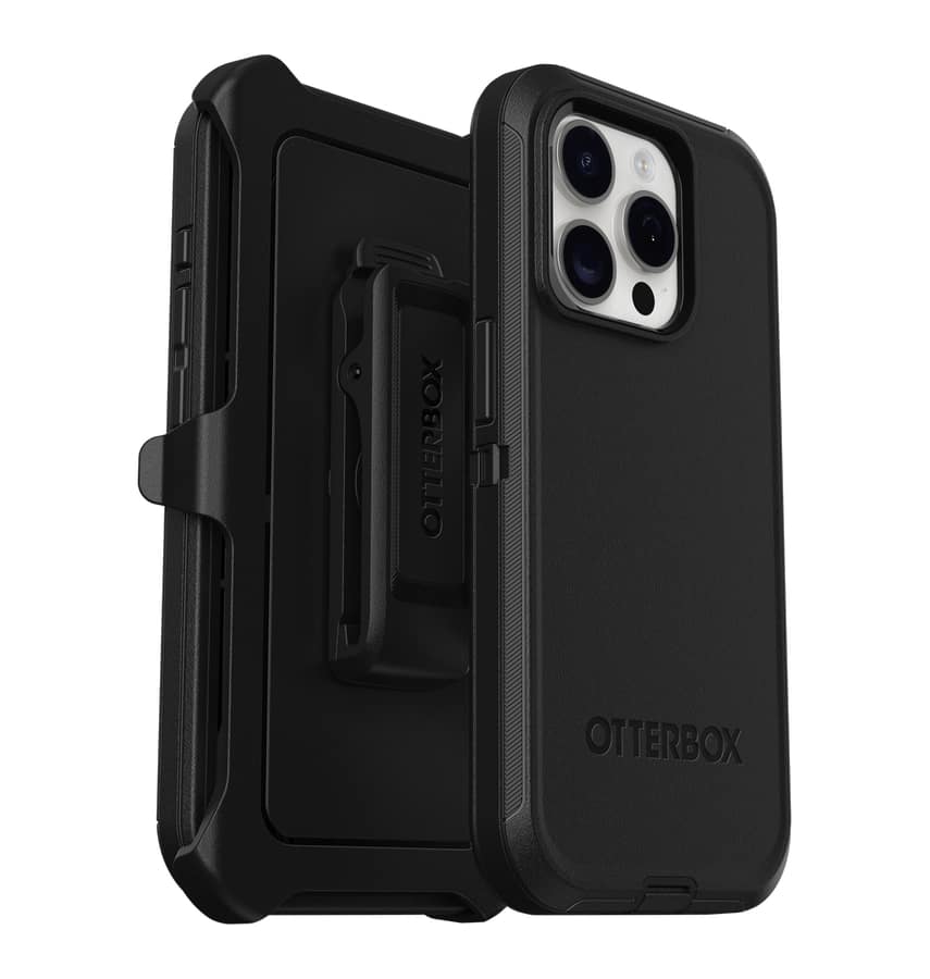 iPhone 15 Pro Case – Black | Otterbox Defender Series, Rugged Shockproof Back Cover