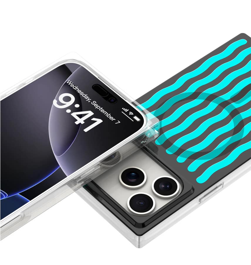 iPhone 17 Pro Blox Case – Neo Wave | MVR Slim Protective Cover, Modern Pattern, MagSafe Compatible