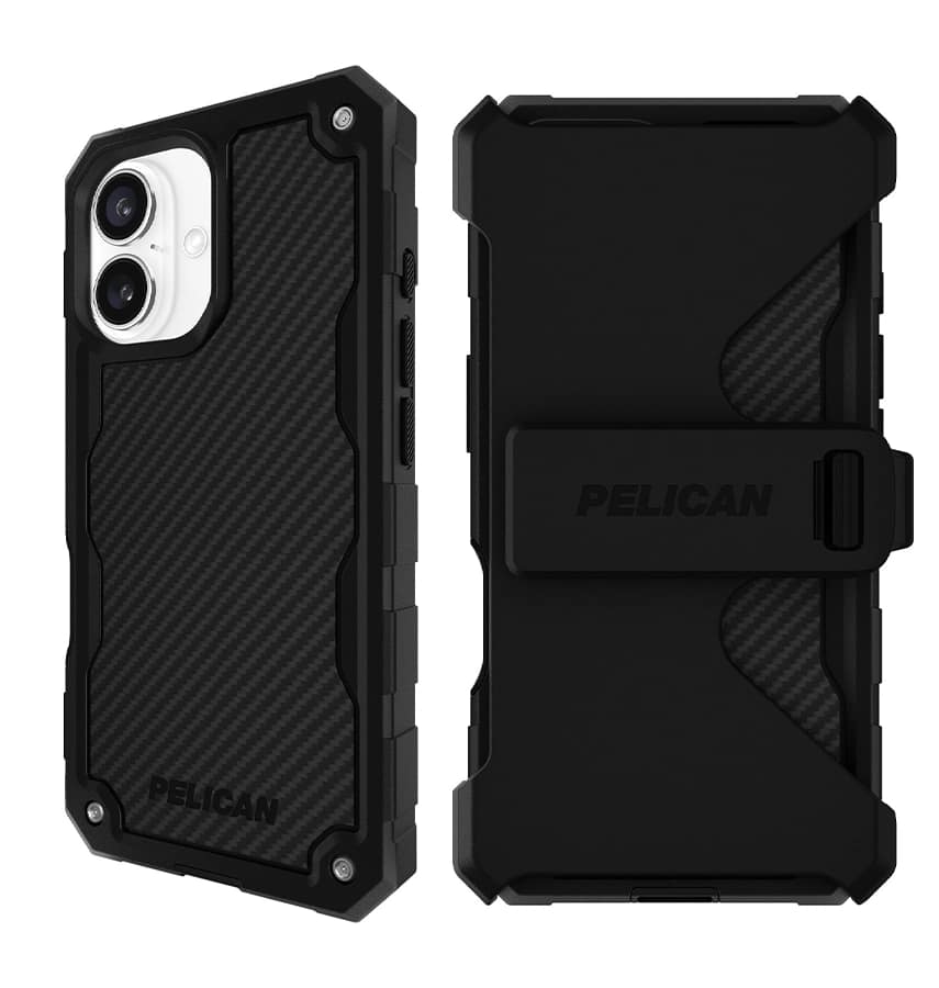 iPhone 16 Case – Carbon Fiber | Pelican Shield MagSafe Cover with Holster, Military-Grade Drop Protection & Heavy-Duty Design