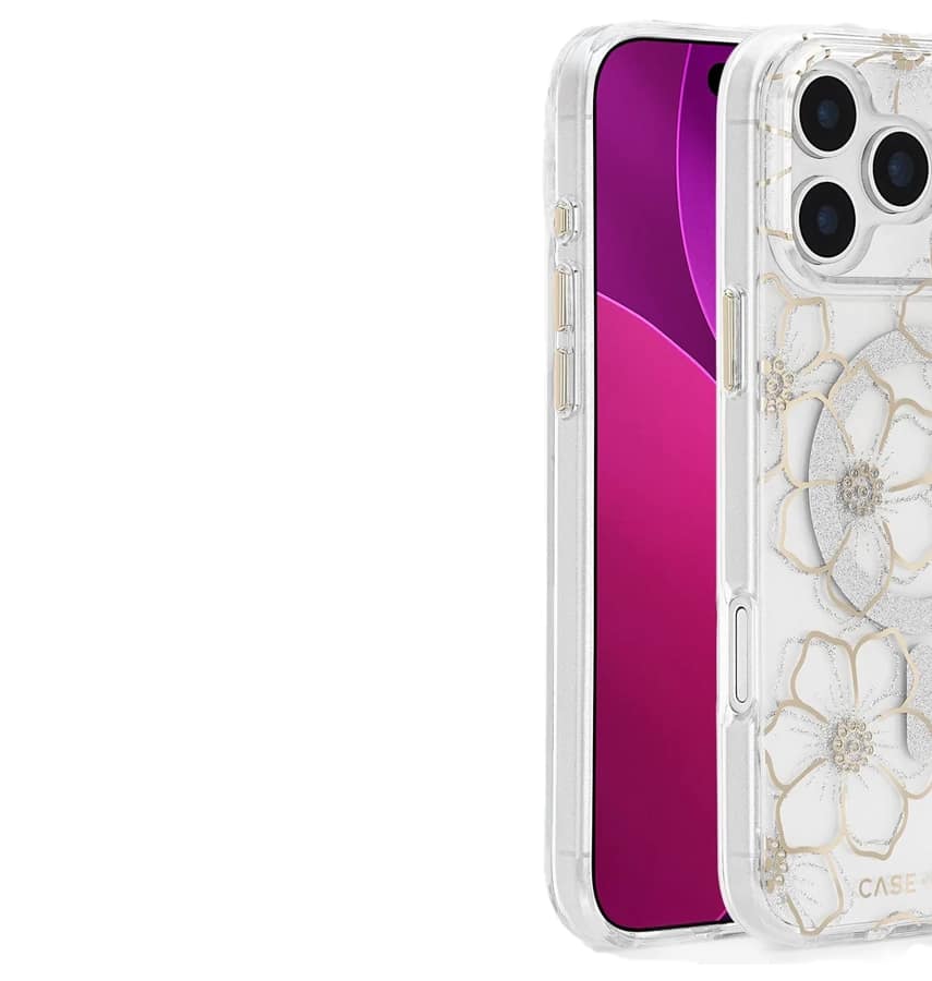 iPhone 17 Pro Max Floral Gems MagSafe Case – Gold | Case-Mate Stylish Protective Cover with Slim, Durable & Drop Protection