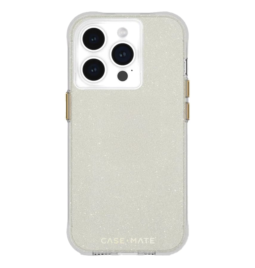 iPhone 15 Pro Case – Gold | Case-Mate Sheer Crystal MagSafe Cover with Sparkling Finish & Drop Protection