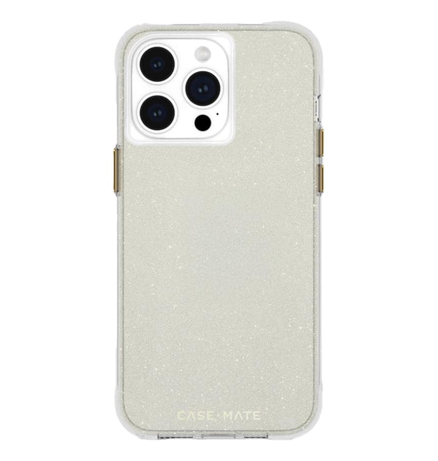iPhone 15 Pro Max Case – Gold | Case-Mate Sheer Crystal MagSafe Cover with Sparkling Finish & Drop Protection