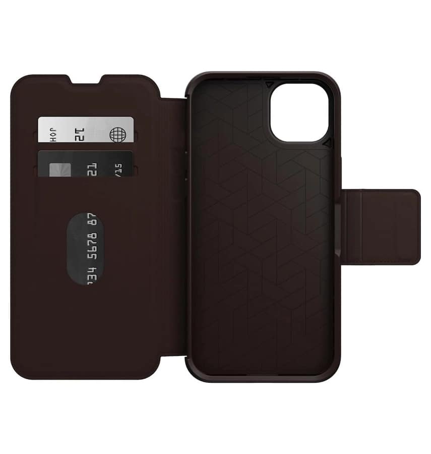 iPhone 14 Plus Case – Espresso | OtterBox Strada Cover with Slim, Wallet-Style Design & Drop Protection