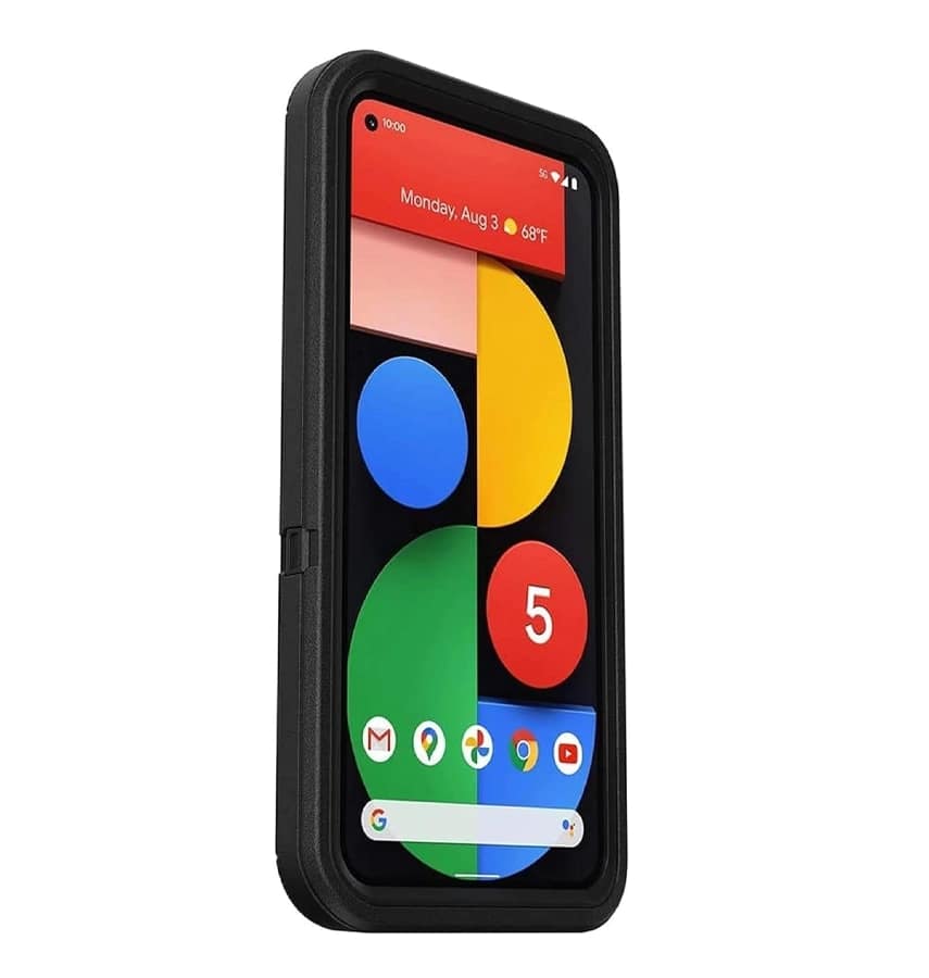 Google Pixel 5 Case – Black | OtterBox Defender Cover with Heavy-Duty Protection & Port Covers