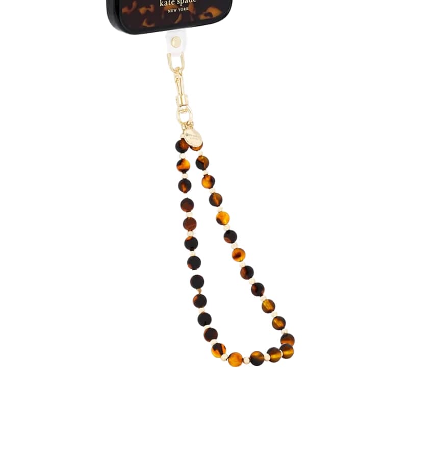 Kate Spade Phone Charm Wrist Strap – Tortoise | Stylish & Durable Accessory for iPhone & Other Smartphones