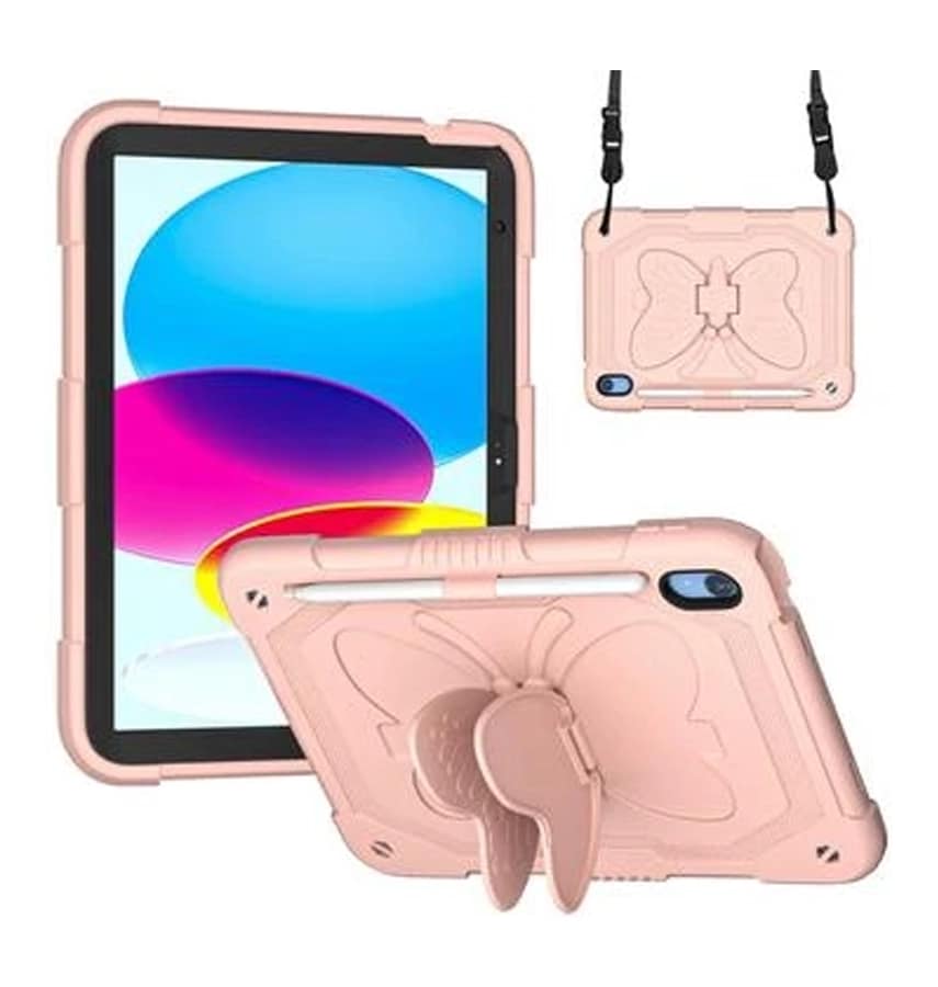 iPad 10.9 Survivor Generic with Butterfly Case – Pink Sand | Protective Cover with Slim, Durable & Stylish Design