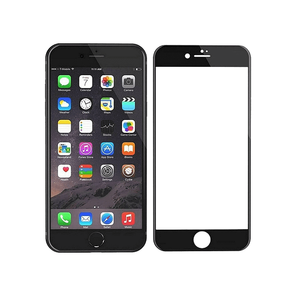 Clear/black MVR Saturn glass screen protector for iPhone 6/6S/7/8/SE2, premium scratch defence.