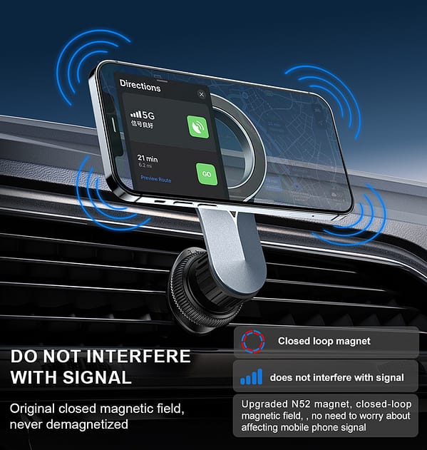 Beetle R6 MagSafe Car Phone Holder | 360° Rotating Magnetic Mount with Strong N52 Magnets & Vent/Dashboard Installation (2024 Model) - Image 2