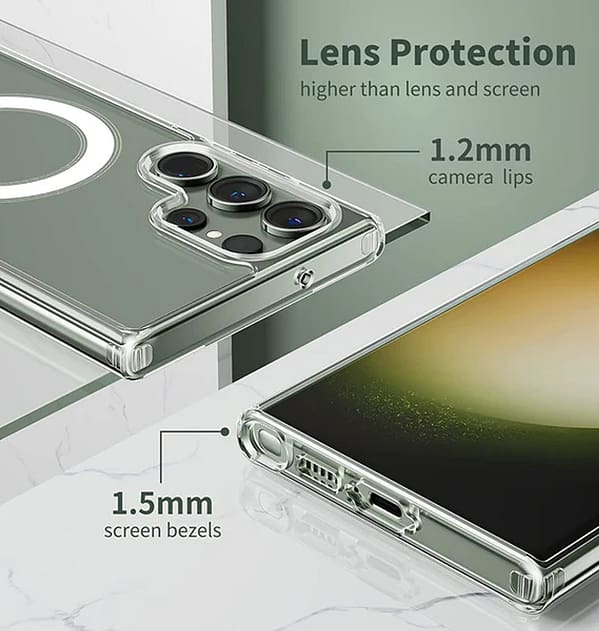 Samsung Galaxy S23 Ultra MagSafe Clear Case - 1.5mm Thin, Magnetic Compatibility, Anti - Yellowing Hard Cover - Image 3