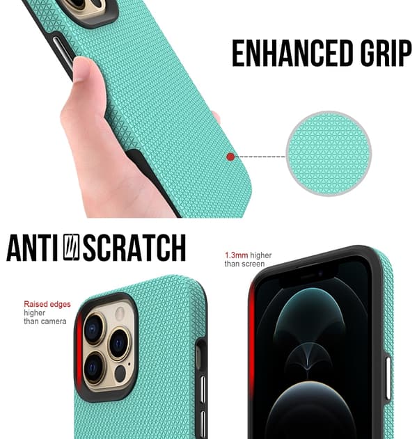 iPhone 15 Pro Triangle MagSafe Case - Mint Green | Trendy Matte Geometric Cover with Yellowing - Resistant Finish - Image 3