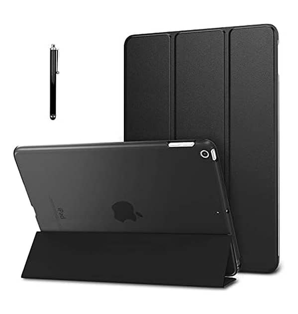 Black Canvas Smart case with pen slot for iPad 10.9 10th Gen, slim and reliable protection