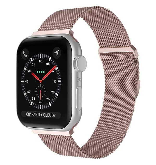 Apple Watch 38/40/41mm silicone metal band, pink sand, elegant and secure for your watch