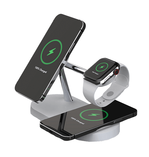 MVR 4 - in - 1 Wireless Charging Station - Fast Qi Charger for Phone, Watch, Earbuds & More | Sleek Black All - in - One Dock - Image 4