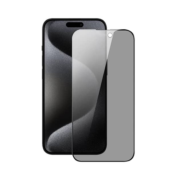 iPhone 15 Pro Max Privacy Screen Protector [Black] | 360° Anti - Spy Tempered Glass | 9H Hardness | Touchscreen Compatible - Image 4