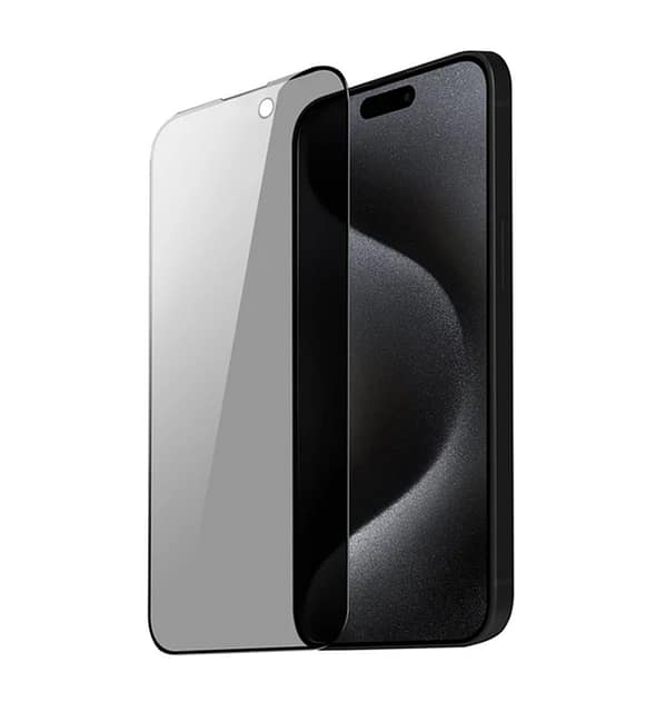 iPhone 15 Pro Max Privacy Screen Protector [Black] | 360° Anti - Spy Tempered Glass | 9H Hardness | Touchscreen Compatible - Image 3