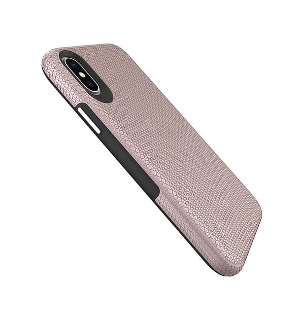 iPhone X/XS Rose Gold Triangle Case - Ergonomic Anti - Slip Design | Textured Grip & Lightweight Protection - Image 4