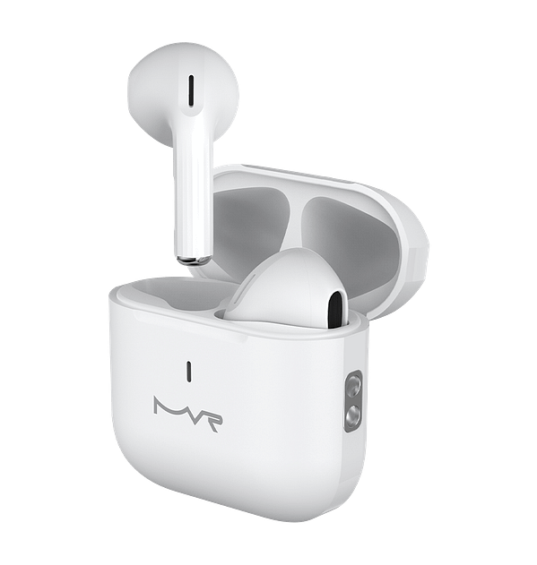 MVR Robin Mini Wireless Earbuds - White | Bluetooth 5.3, 24H Playtime & Touch Controls - Image 2