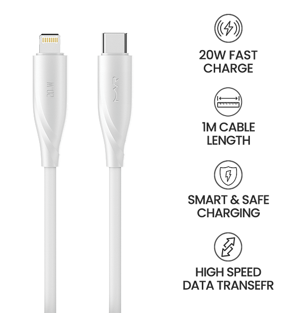 MVR 1m 20W Type-C to Lightning Fast Charging Cable for iPhone (White) - Image 10