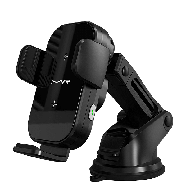 MVR T7 Wireless Car Charger - 15W Fast Charging | Dual - Coil Alignment, One - Hand Operation & Air Vent Clip (Black) - Image 2