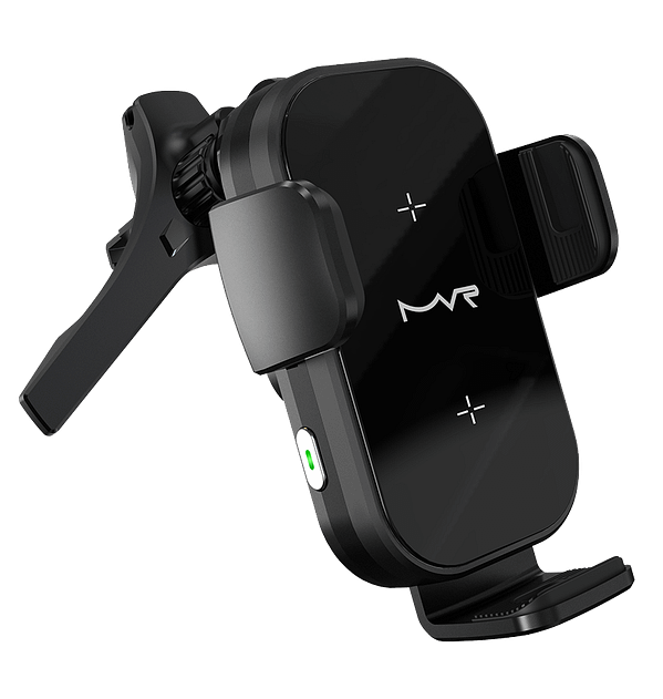MVR T7 Wireless Car Charger - 15W Fast Charging | Dual - Coil Alignment, One - Hand Operation & Air Vent Clip (Black) - Image 3