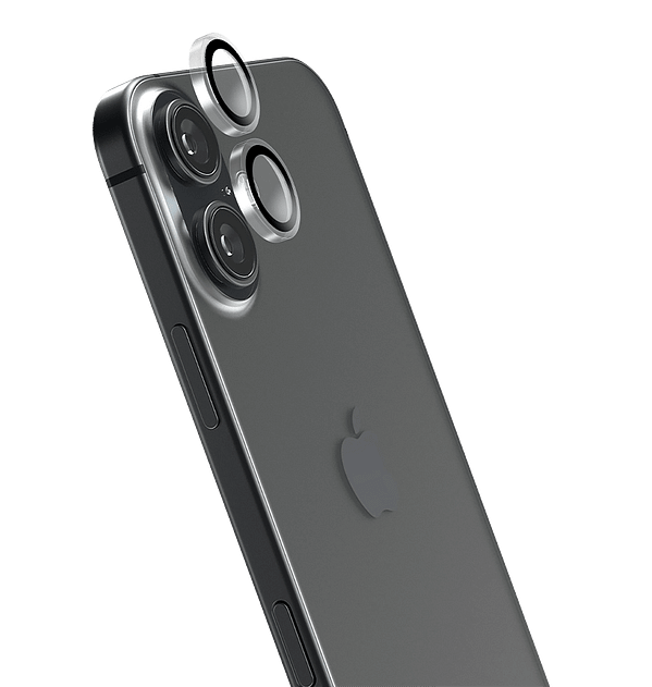 Clear MVR robust alloy glass camera lens protector for iPhone 16/16 Plus, durable protection.