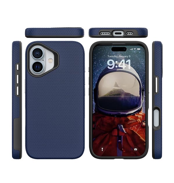 iPhone 16 Plus Triangle MagSafe Case - Modern Pattern Cover (Navy Blue) | Ultra - Slim - Image 3