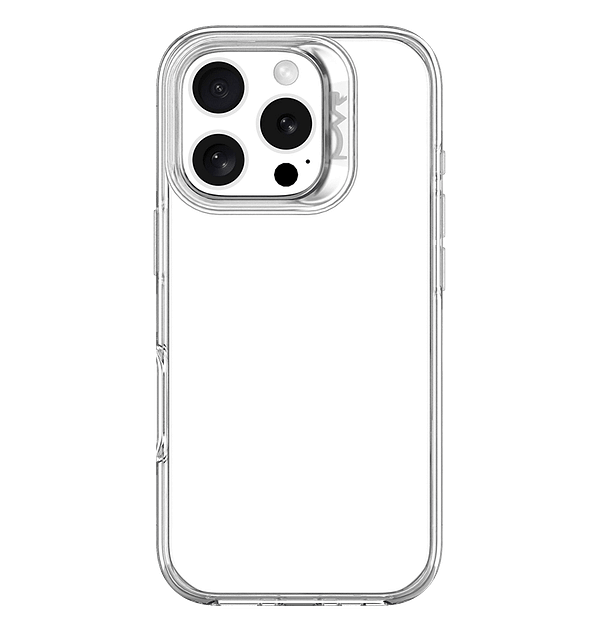Crystal MVR Nova back cover for iPhone 16 Pro Max, sleek and transparent protection.