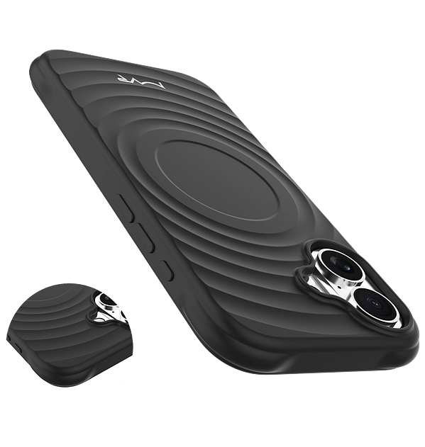 iPhone 16 Plus MVR Wave Silicone Case - Classic Protective Cover (Black) | Durable + MagSafe Compatible - Image 4