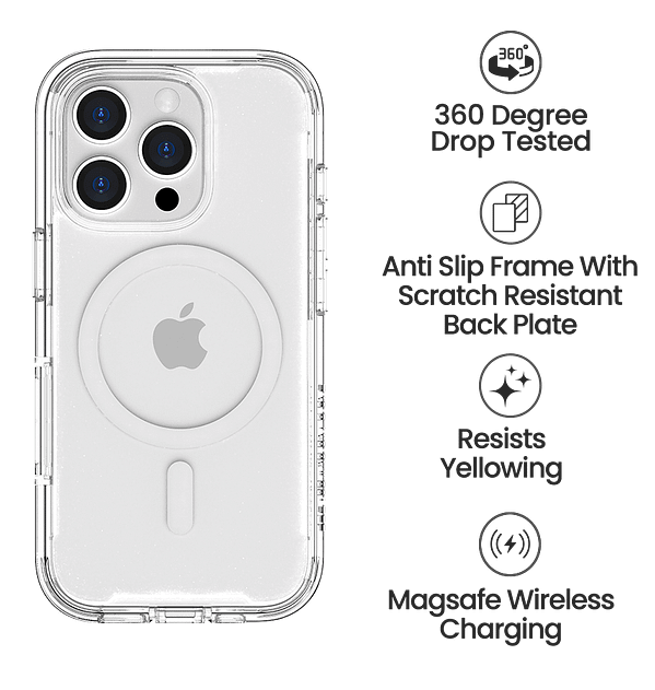 iPhone 16 Pro Max MVR Robust 360 Case - Clear | Full - Body Protection, Anti - Yellowing - Image 5