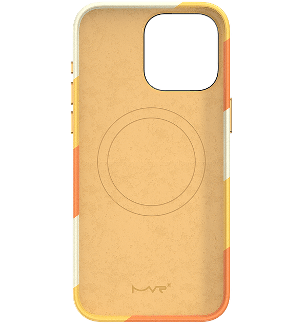 iPhone 15 Pro MVR Stripe Vibe Case - Apricot Yellow | Vibrant Gradient Stripes with Shock - Absorbing TPU & Anti - Slip Grip - Image 2