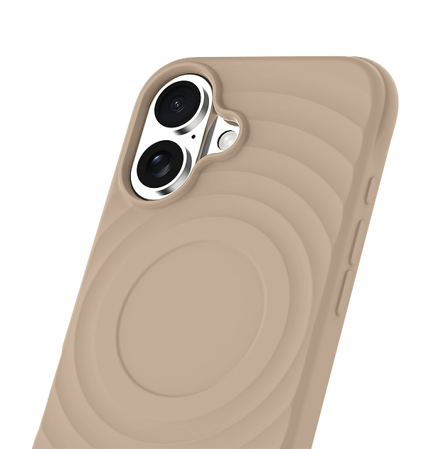 iPhone 16 Plus MVR Wave Silicone Case - Soft - Tech Protective Cover (Sand) | Anti - Slip Grip + MagSafe Compatible - Image 3