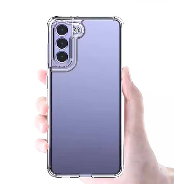 Clear 1.5mm hard bumper back cover for Samsung Galaxy S21.