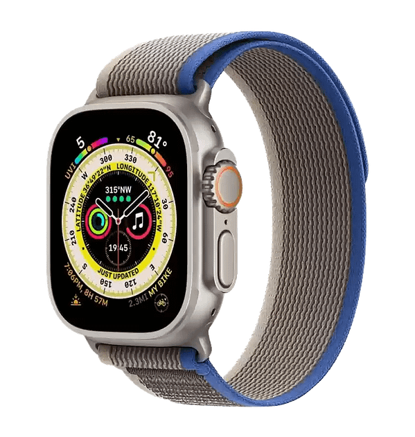 Apple Watch 38/40/41mm wild path loop sports band, blue/grey, comfortable and durable for active use