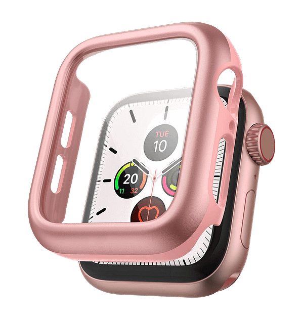Apple Watch 40mm 360° glass matte protective watch case, rose gold, elegant and secure