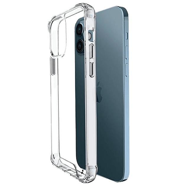 Clear generic 2mm hard back cover for iPhone 12/12 Pro, slim and tough protection