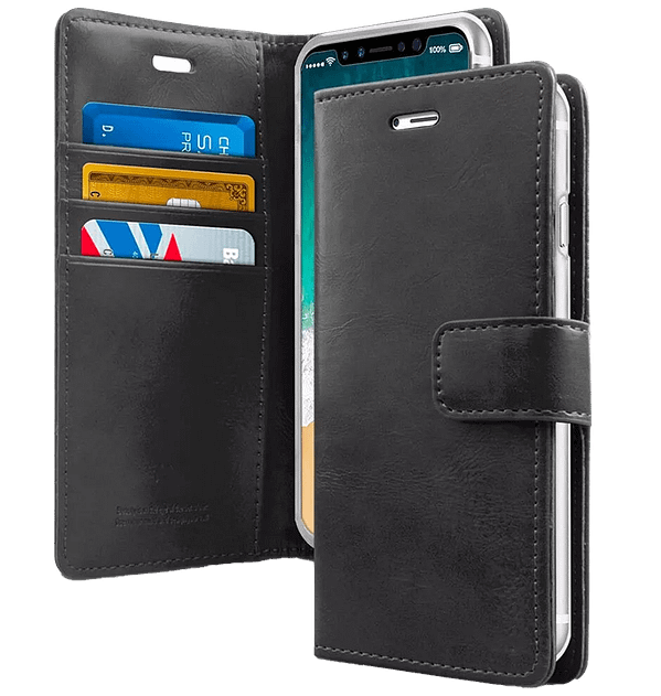 Black Mercury Bluemoon Diary flip wallet cover for iPhone 12/12 Pro, elegant and secure