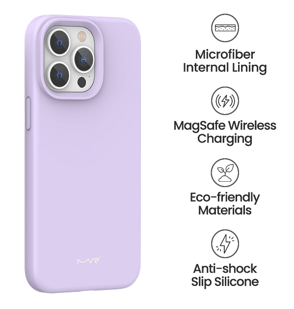 iPhone 15 Pro MVR Liquid Silicone Case - Lavender | Silky Soft - Touch Finish with Reinforced Corners (6ft Drop Proof) - Image 5