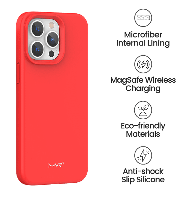iPhone 13/14/15/16e MVR Liquid Silicone Case - Rich Red Soft - Touch Cover | Microfiber Lining + Wireless Charging Compatible (Official MVR Series) - Image 5
