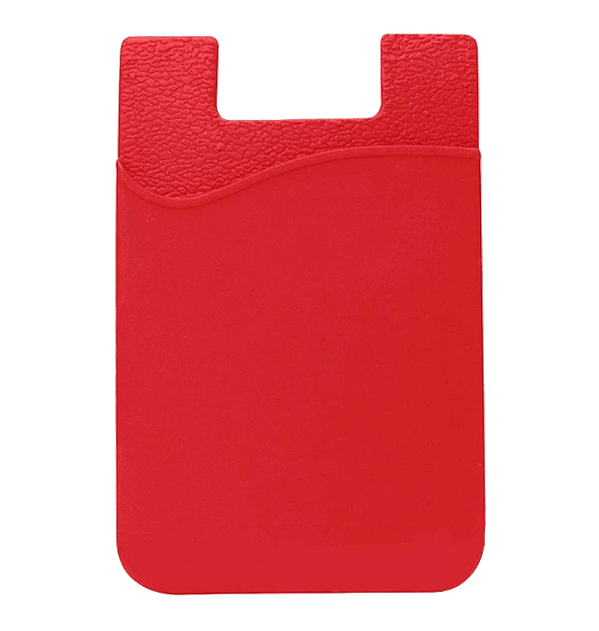 Red Silicone Pocket Card Holder for Phones