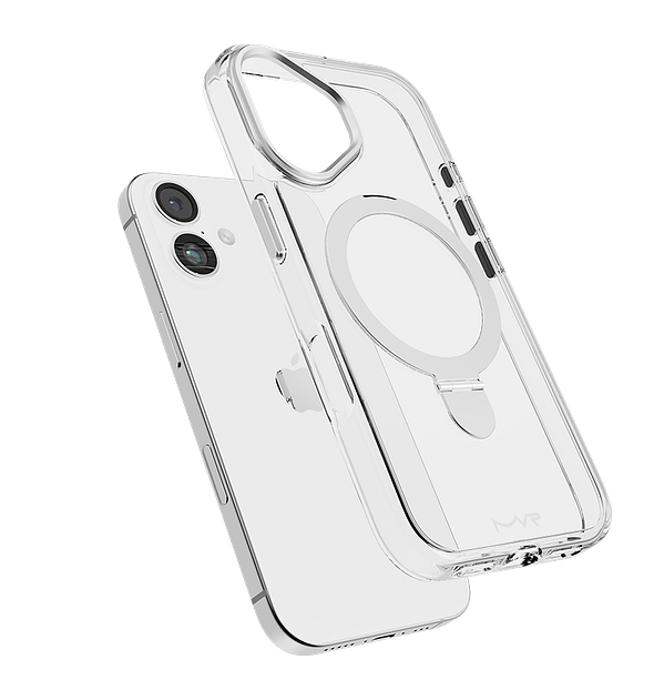 iPhone 16 Plus MVR Stellar Stand Case - Premium Stand Cover (Silver) | Adjustable Viewing Angles + Drop Protection - Image 3