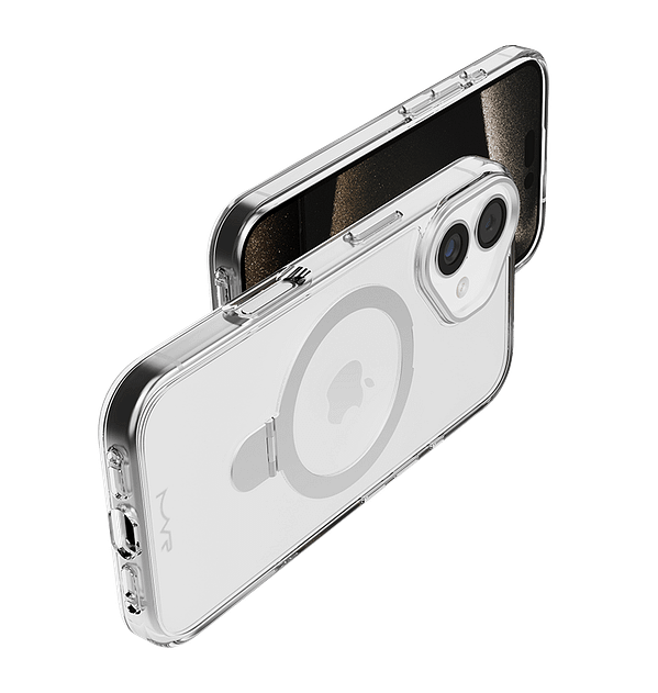 iPhone 16 Plus MVR Stellar Stand Case - Premium Stand Cover (Silver) | Adjustable Viewing Angles + Drop Protection - Image 2